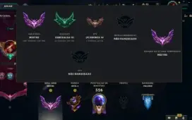 Conta Mestre 150pdl +, mmr de Grão Mestre, com skins míticas