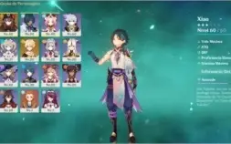 CONTA GENSHIN AR34 COM XIAO, HUTAO, KEQING E LANÇA DE JADE