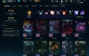 Bronze 2 com TODOS os champs e 227 Skins ( TOP / JG / SUP )