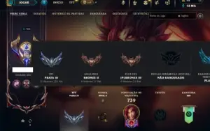 Bronze 2 com TODOS os champs e 227 Skins ( TOP / JG / SUP )
