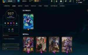 Bronze 2 com TODOS os champs e 227 Skins ( TOP / JG / SUP )