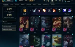 Bronze 2 com TODOS os champs e 227 Skins ( TOP / JG / SUP )