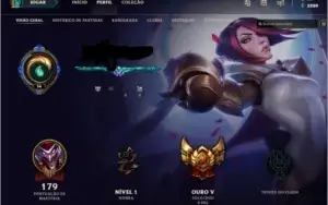 Conta gold 5 com borda platina em flex
