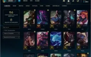 Conta prata 4 com 13 skins e 41 champs