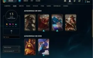 Conta prata 4 com 13 skins e 41 champs