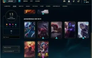 Conta prata 4 com 13 skins e 41 champs