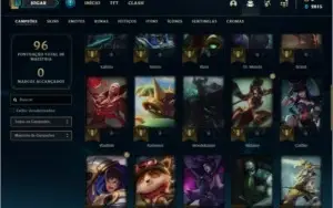 Conta prata 4 com 13 skins e 41 champs