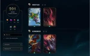 Vendo conta Plat Ii 200 skins all champions