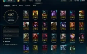 CONTA LOL NV 59, 167 SKINS, TODOS OS CAMPEÕES, S7 PLATINA 4