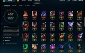 CONTA LOL NV 59, 167 SKINS, TODOS OS CAMPEÕES, S7 PLATINA 4