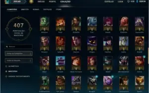 CONTA LOL NV 59, 167 SKINS, TODOS OS CAMPEÕES, S7 PLATINA 4
