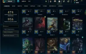 Ouro 4 com TODOS os champs e 211 Skins + 4 Prestigios