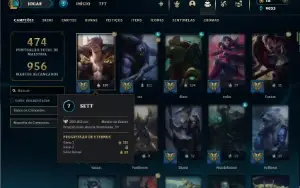 Ouro 4 com TODOS os champs e 211 Skins + 4 Prestigios
