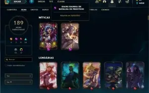 Conta prata 2 com TODOS os champs e 189 Skins + 1 Prestigio