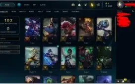 CONTA NV 38, 28 campeões, 8 skins, nv 38, 2412EA