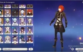 Conta Genshim Impact AR52, com 7 personagens 5 estrelas.
