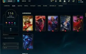 Conta bronze 4 com 150 Champs e 116 Skins