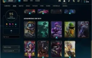 Conta bronze 4 com 25 skins e 79 champs
