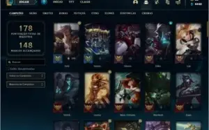 Conta bronze 4 com 25 skins e 79 champs