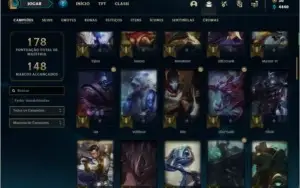Conta bronze 4 com 25 skins e 79 champs
