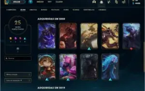 Conta bronze 4 com 25 skins e 79 champs