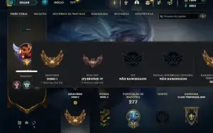 Ouro 1 com 125 Champs e 174 Skins + 7 Prestigios + 1700 RP
