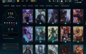 TODOS os Champs e 136 Skins ( MONO ADC ) +6 Prestigios