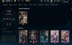 TODOS os Champs e 136 Skins ( MONO ADC ) +6 Prestigios