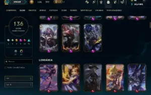 TODOS os Champs e 136 Skins ( MONO ADC ) +6 Prestigios