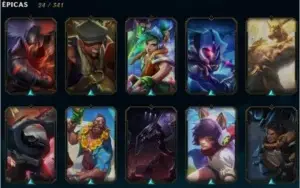 conta de lol nivel 209 67 skins