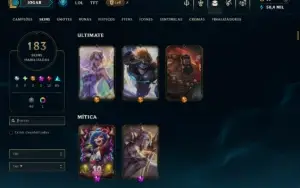 Prata 3 com TODOS os Champs e 183 Skins ( ADC / SUP / JG )
