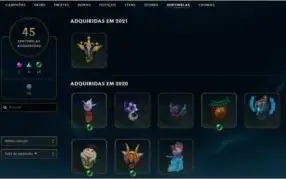 Conta LoL Plat IV 464 skins