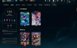 Platina 1 com 115 Champs e 126 Skins + 1 Prestigio