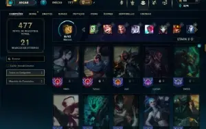 Platina 1 com 115 Champs e 126 Skins + 1 Prestigio