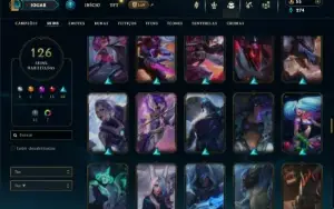 Platina 1 com 115 Champs e 126 Skins + 1 Prestigio