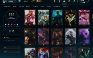 Platina 1 com 115 Champs e 126 Skins + 1 Prestigio