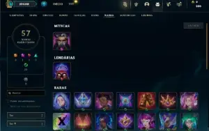 Esmeralda 4 com 42 Champs e 7 Skins + 2 Fragmentos