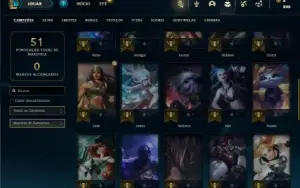 Esmeralda 4 com 42 Champs e 7 Skins + 2 Fragmentos