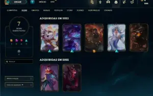 Esmeralda 4 com 42 Champs e 7 Skins + 2 Fragmentos