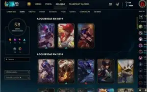 Conta lol 58 Skins lvl 88