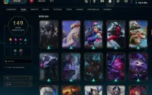 Conta lol 1420rp 28k essencia azul ex diamante 2 anos