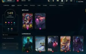 Conta lol 1420rp 28k essencia azul ex diamante 2 anos