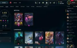 Conta lol 1420rp 28k essencia azul ex diamante 2 anos