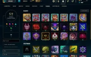 Unranked com 30 Champs e 4 Skins