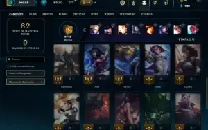 Unranked com 30 Champs e 4 Skins