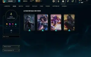 Unranked com 30 Champs e 4 Skins