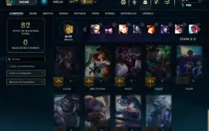 Unranked com 30 Champs e 4 Skins