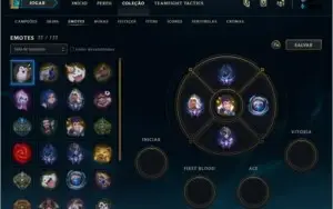 Conta LOL 124 champions , 120 skins , 35 emotes ,Diamante 4