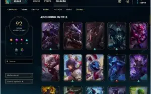 Conta League of Legends Plat v 92 Skins