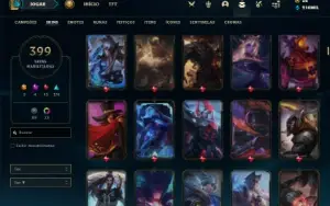 Conta Unranked com TODOS os champs e 399 Skins (Nivel 600)